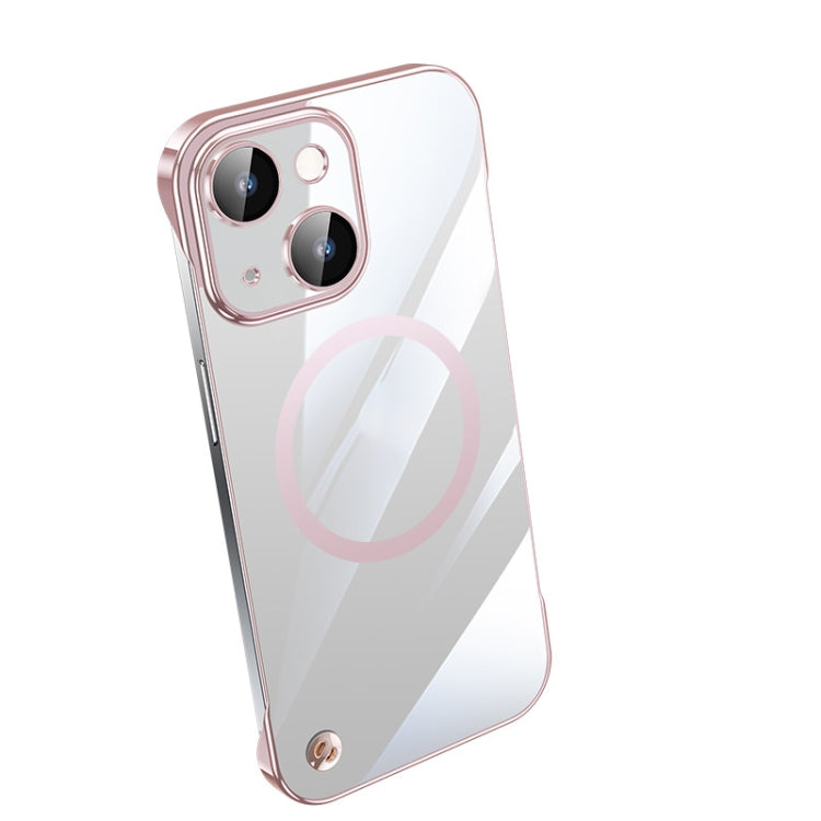 For iPhone 14 Electroplating Frameless Magsafe Magnetic PC Phone Case(Pink) - iPhone 14 Cases by PMC Jewellery | Online Shopping South Africa | PMC Jewellery | Buy Now Pay Later Mobicred