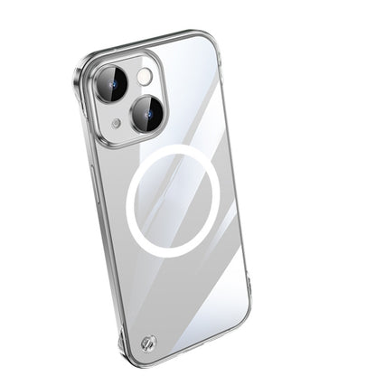 For iPhone 14 Electroplating Frameless Magsafe Magnetic PC Phone Case(Transparent) - iPhone 14 Cases by PMC Jewellery | Online Shopping South Africa | PMC Jewellery | Buy Now Pay Later Mobicred