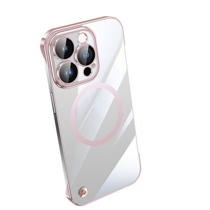 For iPhone 14 Pro Max Electroplating Frameless Magsafe Magnetic PC Phone Case(Pink) - iPhone 14 Pro Max Cases by PMC Jewellery | Online Shopping South Africa | PMC Jewellery | Buy Now Pay Later Mobicred