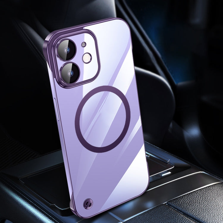 For iPhone 12 Electroplating Frameless Magsafe Magnetic PC Phone Case(Deep Purple) - iPhone 12 / 12 Pro Cases by PMC Jewellery | Online Shopping South Africa | PMC Jewellery | Buy Now Pay Later Mobicred