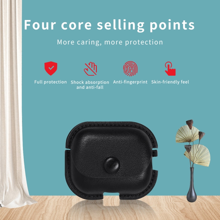 For AirPods Pro 2 Litchi Texture PU Leather Earphone Protective Case with Lanyard(Blue) - For AirPods Pro 2 by PMC Jewellery | Online Shopping South Africa | PMC Jewellery | Buy Now Pay Later Mobicred