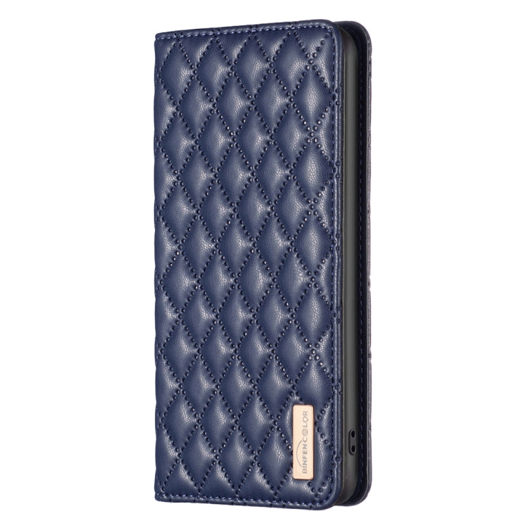 For OPPO Reno7 5G / Find X5 Lite Diamond Lattice Magnetic Leather Flip Phone Case(Blue) - OPPO Cases by PMC Jewellery | Online Shopping South Africa | PMC Jewellery | Buy Now Pay Later Mobicred