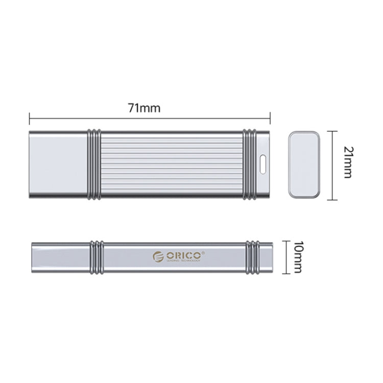 ORICO 128GB Type-C USB3.2 Gen1 USB Flash Drive, Read 260MB/s, Write 50MB/s (Silver) - free shipping - PMC Jewellery - Order now!