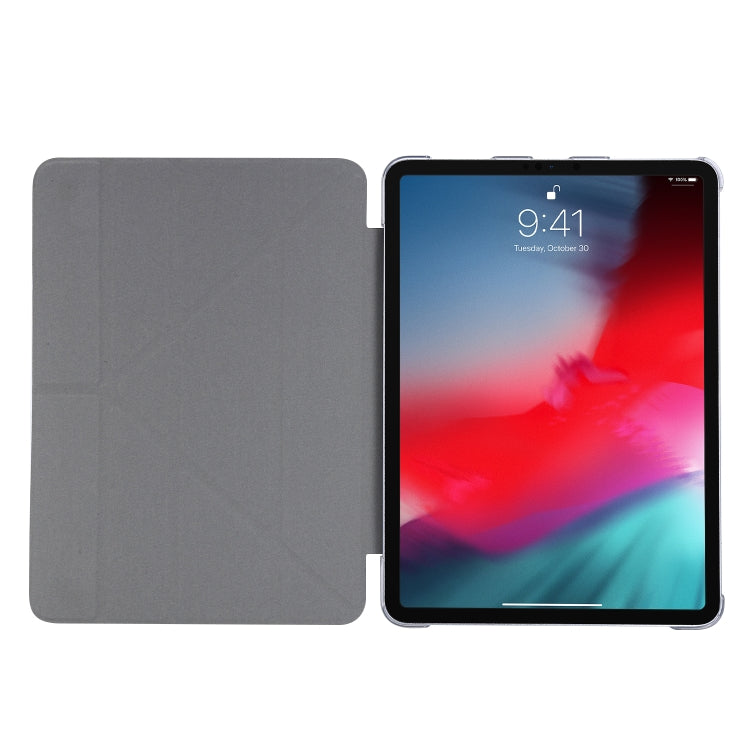 For iPad Air 13 2024 / Pro 12.9 2020 Silk Texture Horizontal Deformation Flip Leather Tablet Case with Three-folding Holder(Blue) - iPad Pro 12.9 (2020) Cases by PMC Jewellery | Online Shopping South Africa | PMC Jewellery | Buy Now Pay Later Mobicred