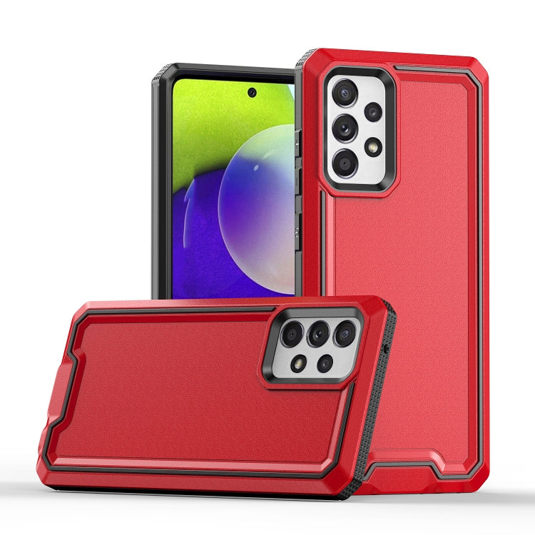 For Samsung Galaxy A52 4G&5G / A52S Armour Two-color TPU + PC Phone Case(Red+Black) - Galaxy Phone Cases by PMC Jewellery | Online Shopping South Africa | PMC Jewellery | Buy Now Pay Later Mobicred