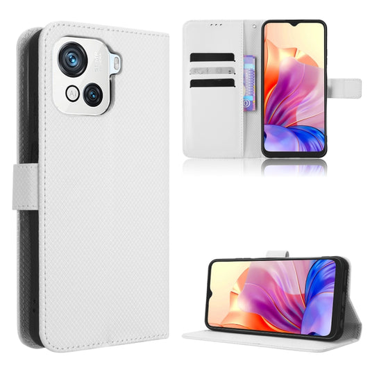 For Blackview OSCAL C80 Diamond Texture Leather Phone Case(White) - More Brand by PMC Jewellery | Online Shopping South Africa | PMC Jewellery