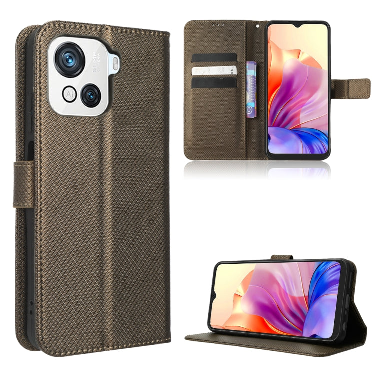 For Blackview OSCAL C80 Diamond Texture Leather Phone Case(Brown) - More Brand by PMC TechLife | Online Shopping South Africa | PMC TechLife | Buy Now Pay Later Mobicred