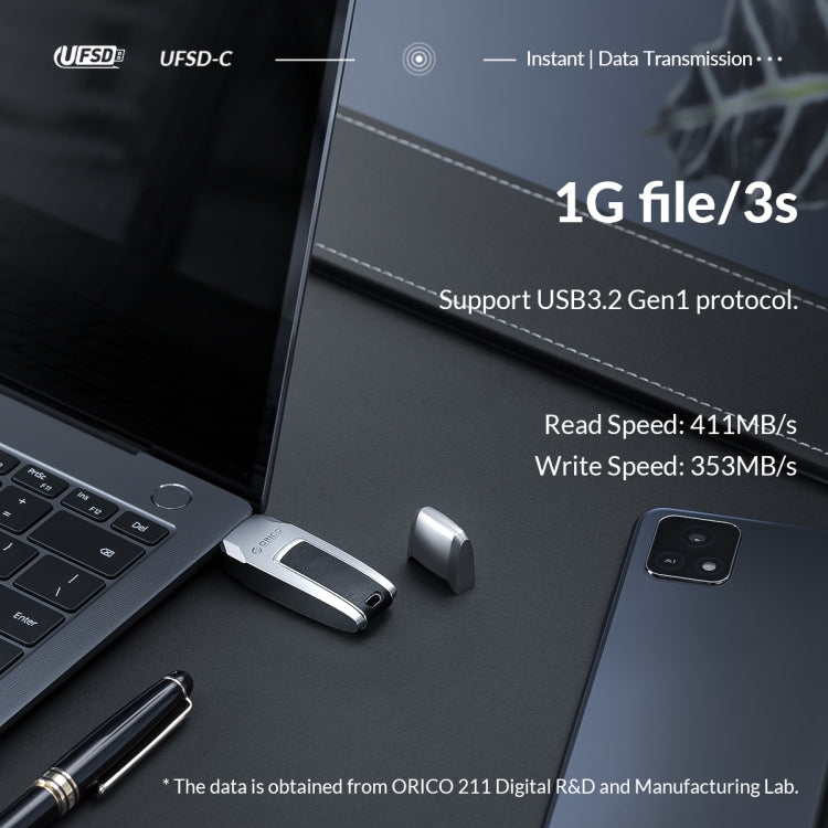 ORICO UFS Flash Drive, Read: 411MB/s, Write: 350MB/s, Memory:512GB, Port:USB-A(Silver) - free shipping - PMC Jewellery - Order now!