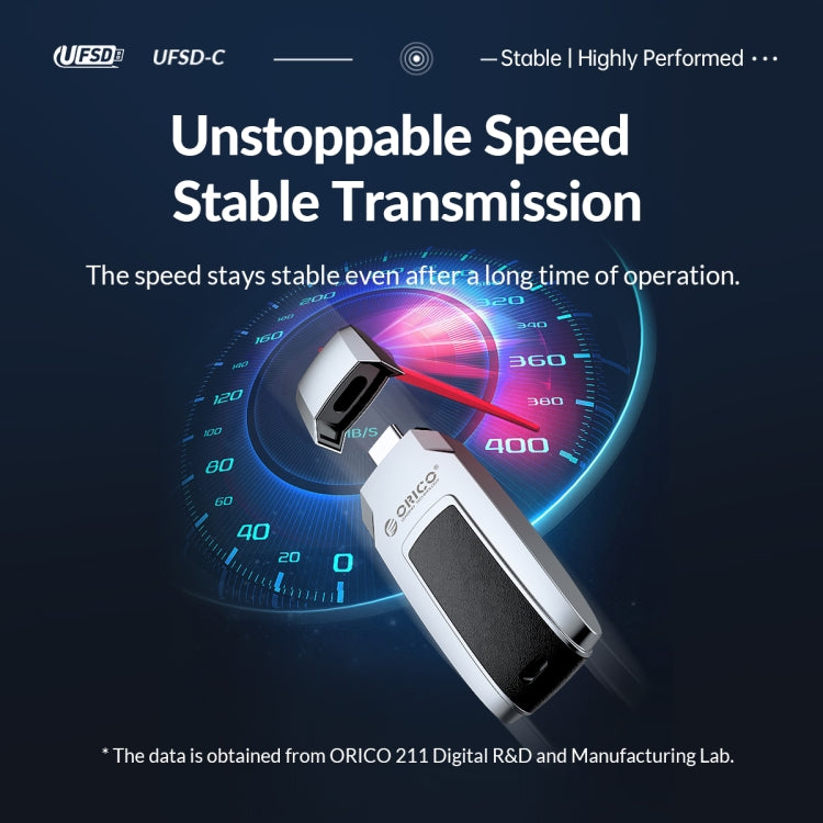 ORICO UFS Flash Drive, Read: 411MB/s, Write: 350MB/s, Memory:512GB, Port:USB-A(Silver) - USB Flash Drives by ORICO | Online Shopping South Africa | PMC Jewellery | Buy Now Pay Later Mobicred