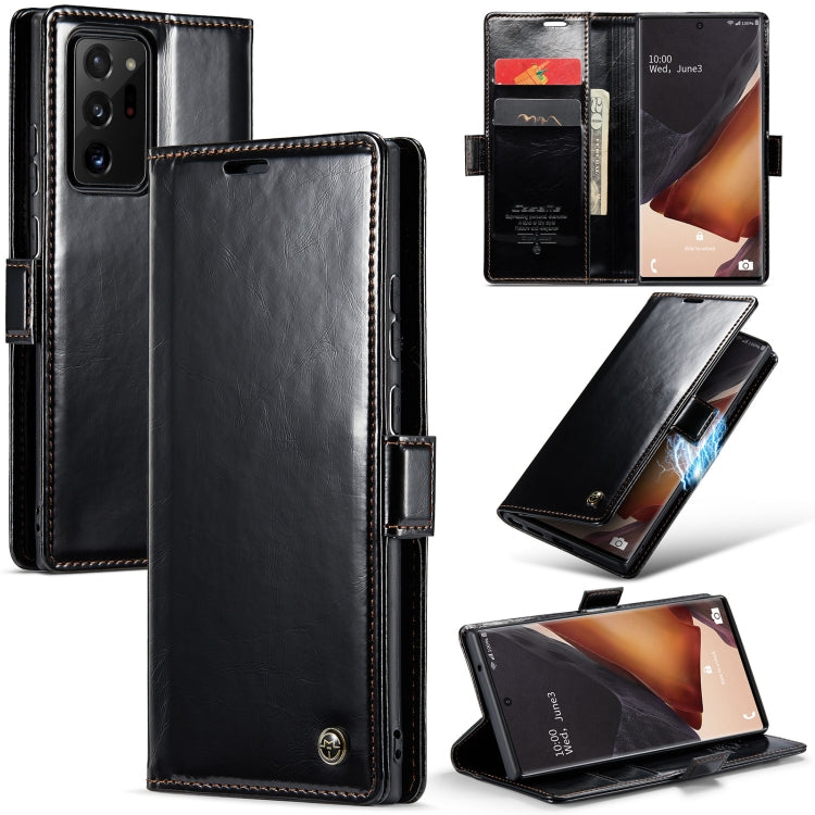 For Samsung Galaxy Note20 Ultra CaseMe 003 Crazy Horse Texture Leather Phone Case(Black) - Galaxy Phone Cases by CaseMe | Online Shopping South Africa | PMC Jewellery | Buy Now Pay Later Mobicred