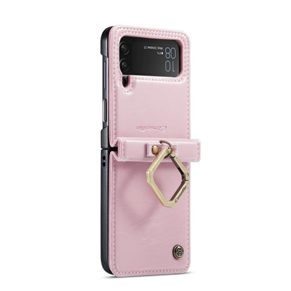 For Samsung Galaxy Z Flip4 CaseMe 003 Crazy Horse Texture Leather Phone Case with Lanyard(Rose Gold) - Galaxy Z Flip4 5G Cases by CaseMe | Online Shopping South Africa | PMC Jewellery | Buy Now Pay Later Mobicred