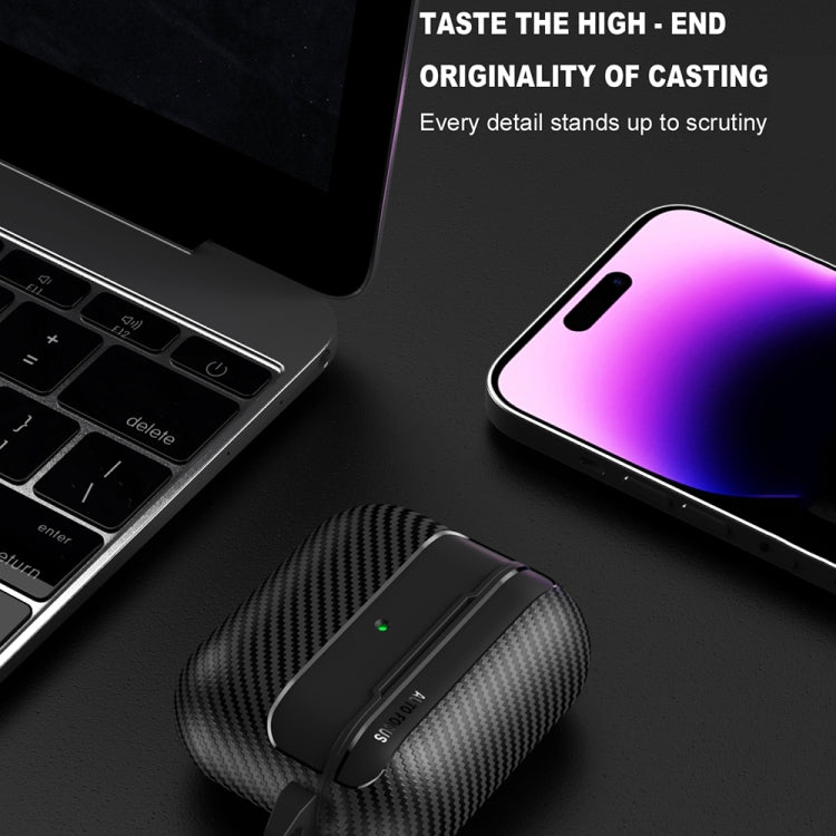 For AirPods Pro Carbon Fiber Texture Anti-fall Earphone Protective Case(Blue) - For AirPods Pro by PMC Jewellery | Online Shopping South Africa | PMC Jewellery | Buy Now Pay Later Mobicred