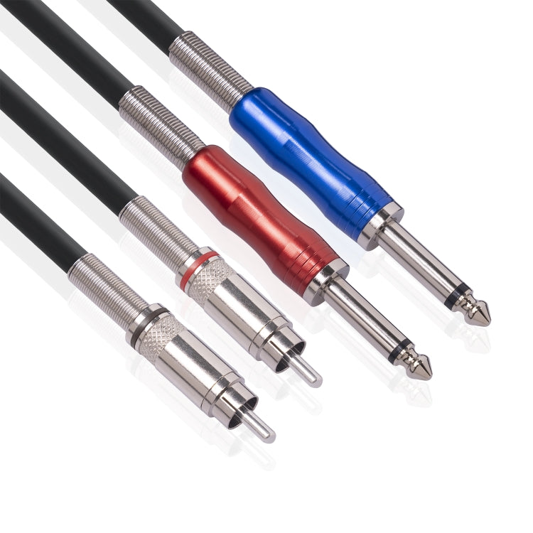 3051K63 Dual RCA Male to Dual 6.35mm 1/4 inch Male Mixer Audio Cable, Length:3m - Microphone Audio Cable & Connector by PMC Jewellery | Online Shopping South Africa | PMC Jewellery | Buy Now Pay Later Mobicred