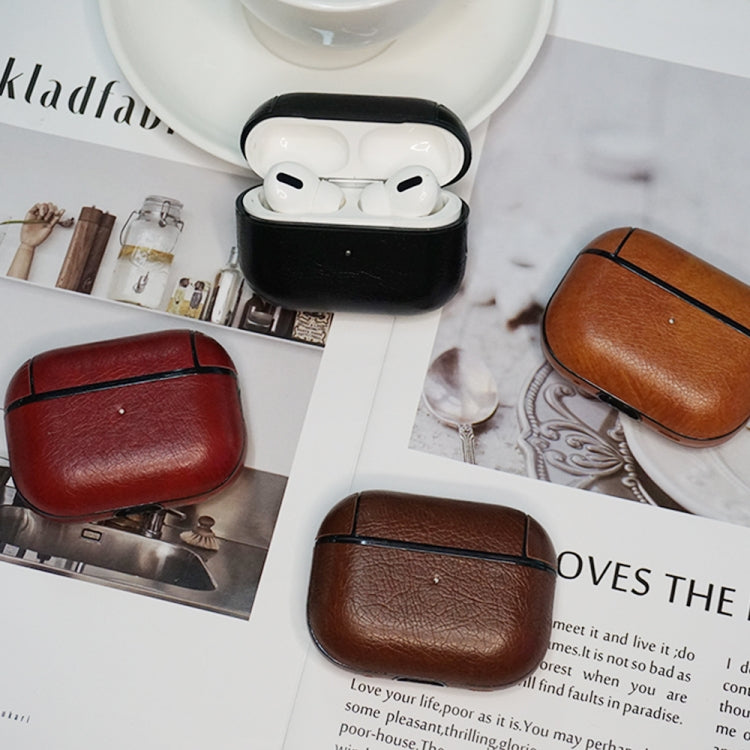 For AirPods Pro 2 Wireless Earphone Leather Shockproof Protective Case(Black) - For AirPods Pro 2 by PMC Jewellery | Online Shopping South Africa | PMC Jewellery | Buy Now Pay Later Mobicred