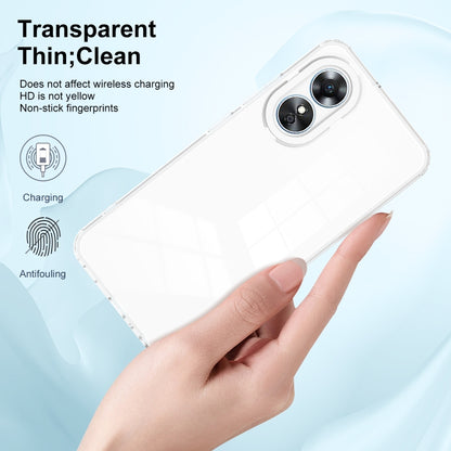For OPPO A17 4G 3 in 1 Clear TPU Color PC Frame Phone Case(White) - OPPO Cases by PMC Jewellery | Online Shopping South Africa | PMC Jewellery | Buy Now Pay Later Mobicred