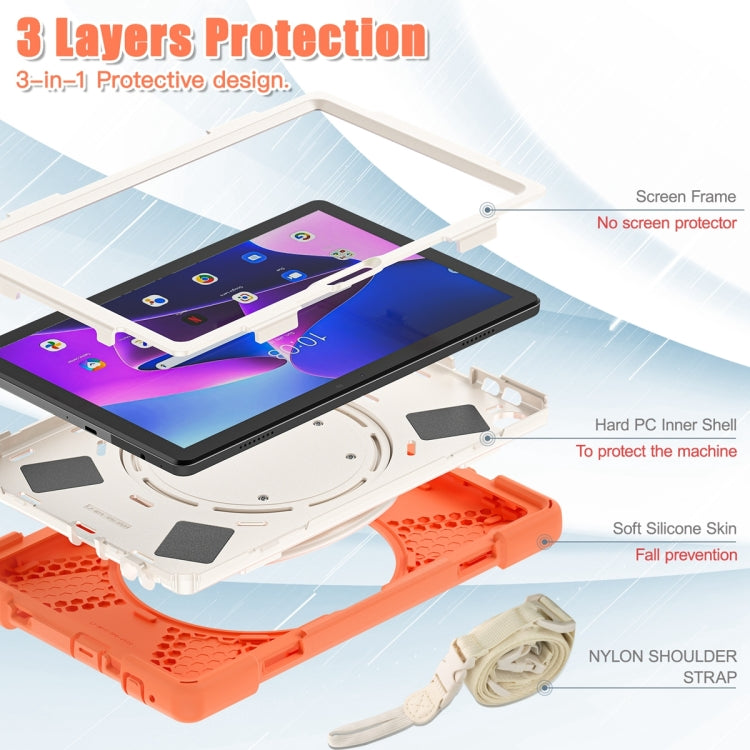 For Lenovo Tab M10 10.1 3rd Gen Silicone + PC Protective Tablet Case(Orange) - Lenovo by PMC TechLife | Online Shopping South Africa | PMC TechLife | Buy Now Pay Later Mobicred
