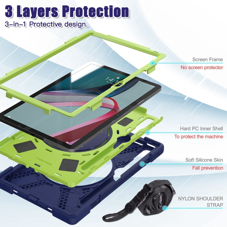 For Lenovo Pad Pro 2022 11.2 inch Silicone + PC Protective Tablet Case(Navy Blue Lime) - Lenovo by PMC TechLife | Online Shopping South Africa | PMC TechLife | Buy Now Pay Later Mobicred