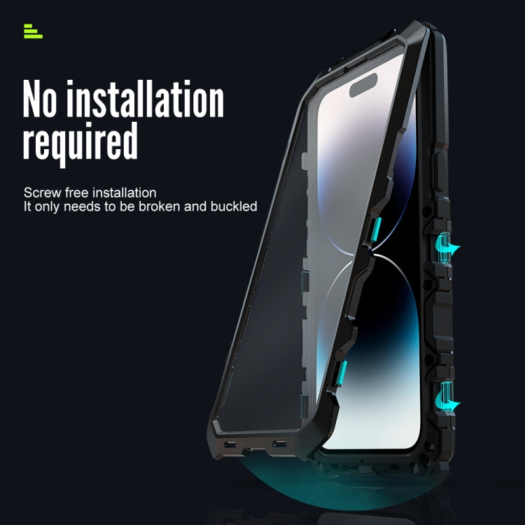 For iPhone 14 Pro R-JUST Life Waterproof Dustproof Shockproof Phone Case(Black) - free shipping - PMC TechLife - Order now!