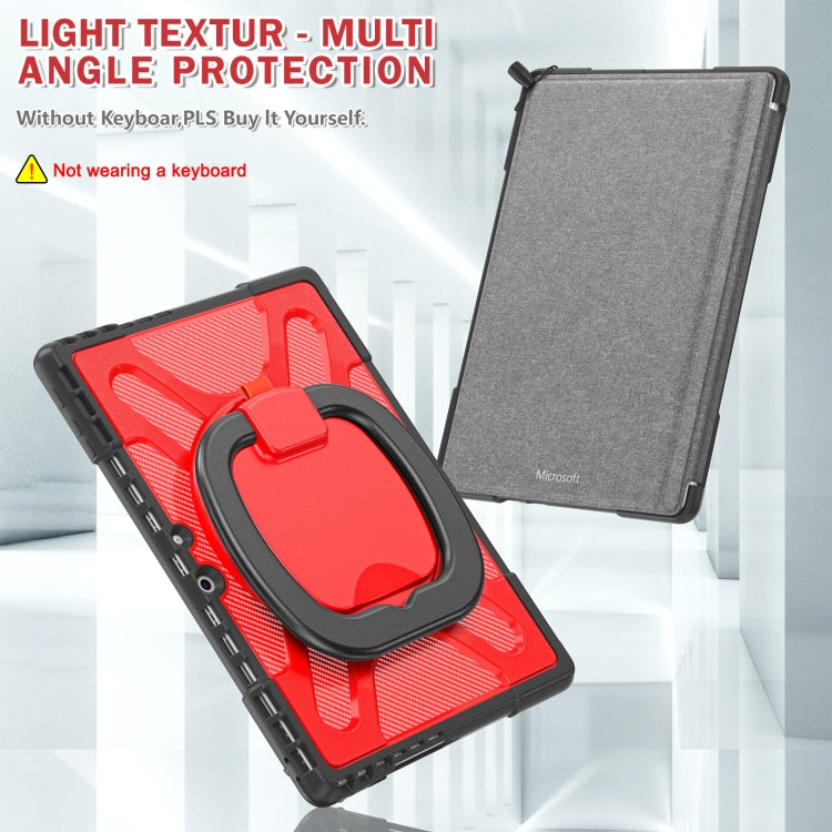 For MicroSoft Surface Pro 9 / 10 / 11 Handle Rotatable Kickstand Shockproof Tablet Case(Red) - Others by PMC TechLife | Online Shopping South Africa | PMC TechLife | Buy Now Pay Later Mobicred