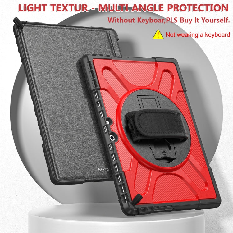 For MicroSoft Surface Pro 9 / 10 / 11 Rotatable Kickstand Grip Shockproof Tablet Case(Red) - Others by PMC TechLife | Online Shopping South Africa | PMC TechLife | Buy Now Pay Later Mobicred