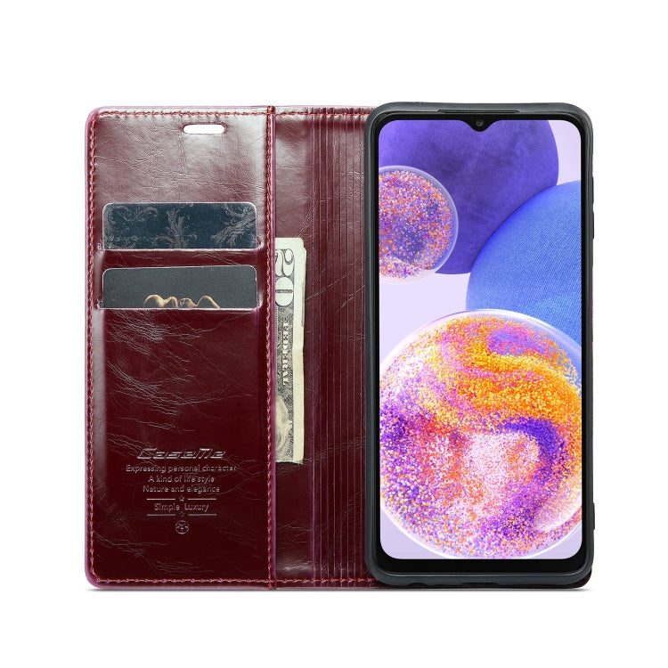 For Samsung Galaxy A23 / M23 CaseMe 003 Crazy Horse Texture Leather Phone Case(Wine Red) - Galaxy Phone Cases by CaseMe | Online Shopping South Africa | PMC Jewellery | Buy Now Pay Later Mobicred