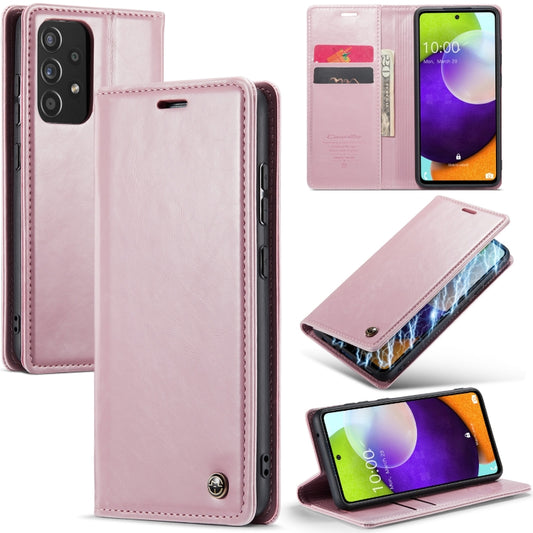 For Samsung Galaxy A52 CaseMe 003 Crazy Horse Texture Leather Phone Case(Rose Gold) - Galaxy Phone Cases by CaseMe | Online Shopping South Africa | PMC Jewellery | Buy Now Pay Later Mobicred