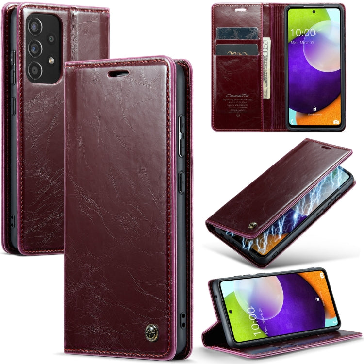 For Samsung Galaxy A52 CaseMe 003 Crazy Horse Texture Leather Phone Case(Wine Red) - Galaxy Phone Cases by CaseMe | Online Shopping South Africa | PMC Jewellery | Buy Now Pay Later Mobicred