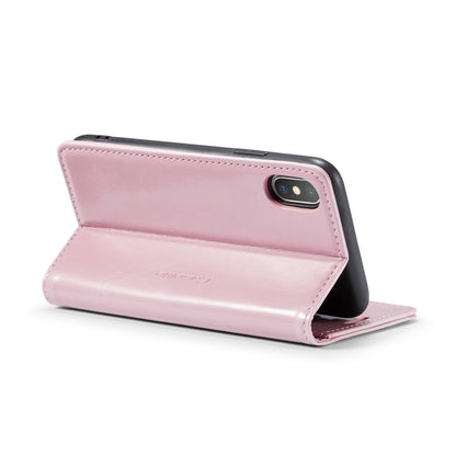 For iPhone XS CaseMe 003 Crazy Horse Texture Leather Phone Case(Rose Gold) - More iPhone Cases by CaseMe | Online Shopping South Africa | PMC Jewellery | Buy Now Pay Later Mobicred