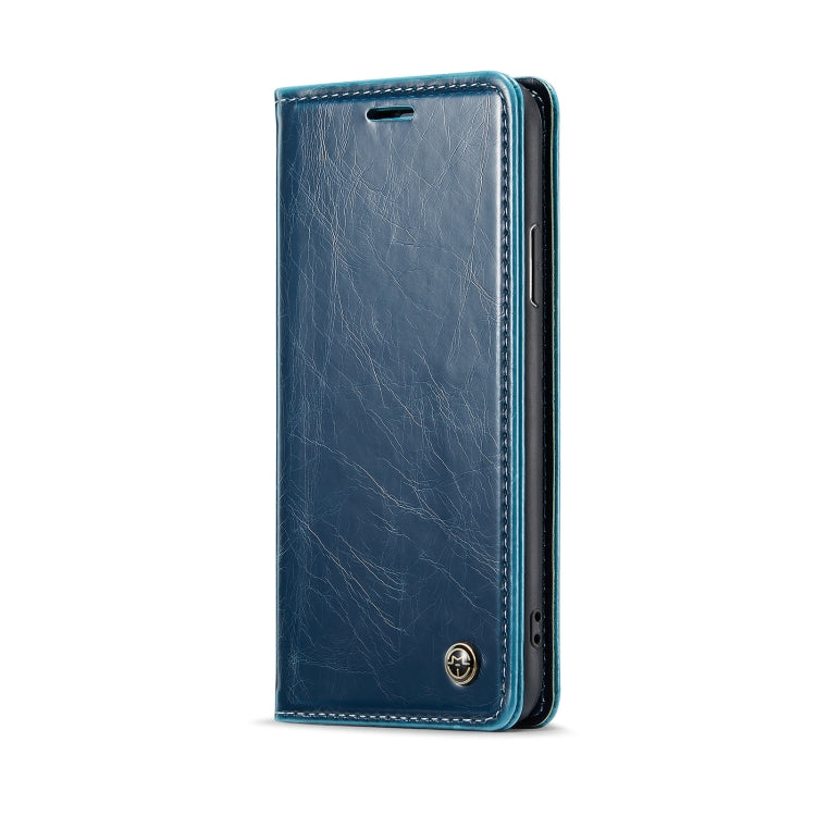 For iPhone XS Max CaseMe 003 Crazy Horse Texture Leather Phone Case(Blue) - More iPhone Cases by CaseMe | Online Shopping South Africa | PMC Jewellery | Buy Now Pay Later Mobicred