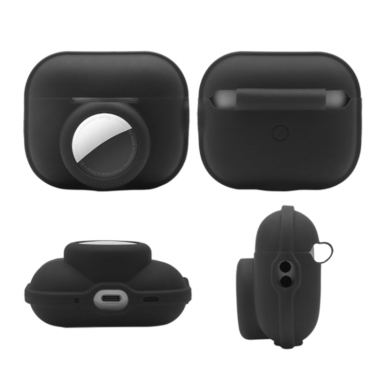 For AirPods Pro 2 / AirTag 2 in 1 Shockproof Full Coverage Silicone Protective Case(Black) - For AirPods Pro 2 by PMC TechLife | Online Shopping South Africa | PMC TechLife