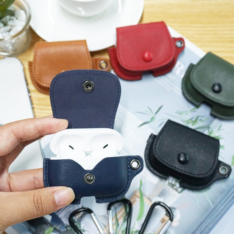 For AirPods 1 / 2 Backpack Style PU Leather Earphone Protective Case with Lanyard(Light Brown) - For AirPods 1/2 by PMC Jewellery | Online Shopping South Africa | PMC Jewellery | Buy Now Pay Later Mobicred