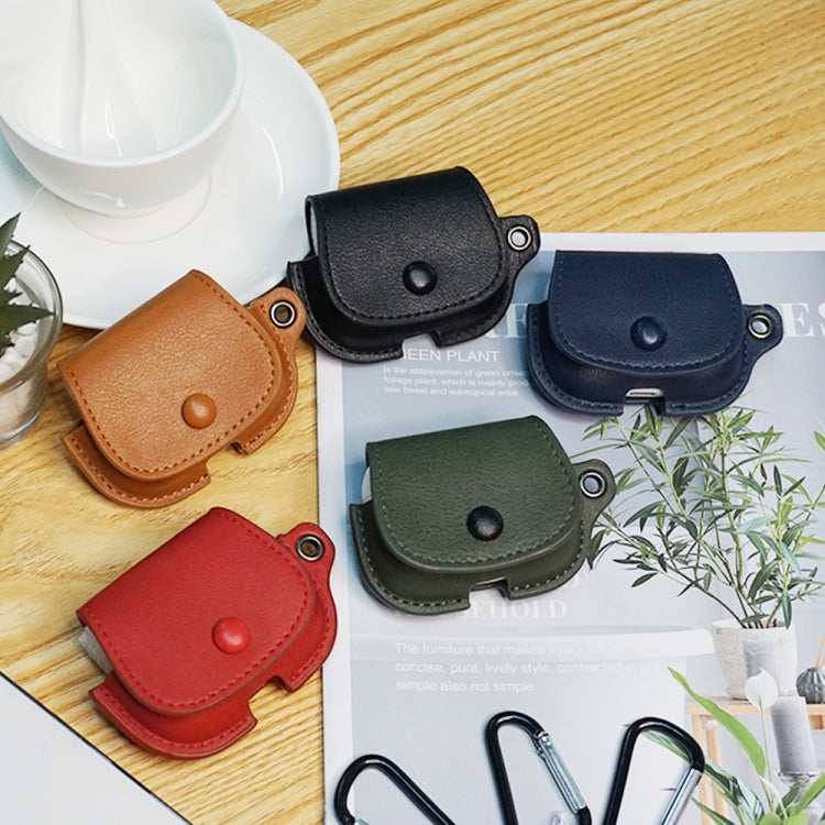 For AirPods 1 / 2 Backpack Style PU Leather Earphone Protective Case with Lanyard(Dark Blue) - For AirPods 1/2 by PMC Jewellery | Online Shopping South Africa | PMC Jewellery | Buy Now Pay Later Mobicred