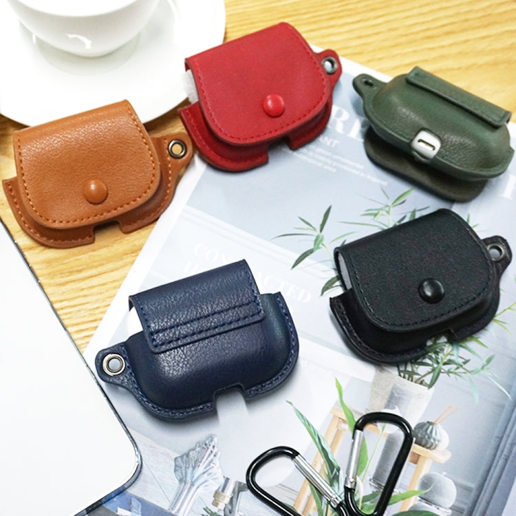 For AirPods Pro 2 Backpack Style PU Leather Earphone Protective Case with Lanyard(Red) - For AirPods Pro 2 by PMC Jewellery | Online Shopping South Africa | PMC Jewellery | Buy Now Pay Later Mobicred