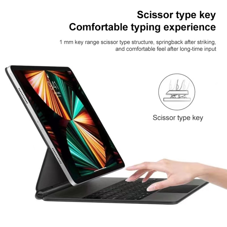 For iPad Pro 11 inch 2021/2020/2018 P11 Bluetooth Keyboard Leather Case with Touch Pad(White) - For iPad Pro by PMC TechLife | Online Shopping South Africa | PMC TechLife