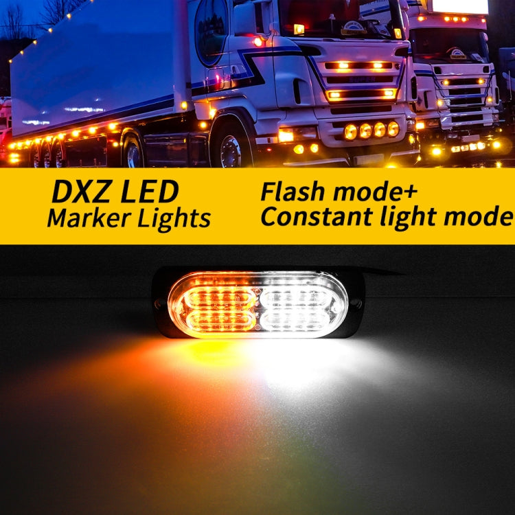 2pcs DC12-24V 3.2W Car 20LED Ultra-thin Strobe Light(White + Yellow Light) - Warning Lights by PMC Jewellery | Online Shopping South Africa | PMC Jewellery | Buy Now Pay Later Mobicred