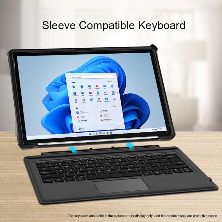 For Microsoft Surface Pro 9 Striped Hollow Tablet Case with Holder Cover(Black) - Others by PMC TechLife | Online Shopping South Africa | PMC TechLife | Buy Now Pay Later Mobicred