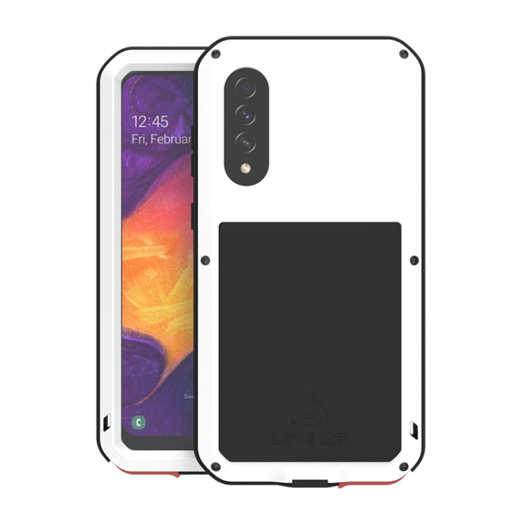 For Galaxy A50 LOVE MEI Metal Shockproof Waterproof Dustproof Protective Case(White) - Galaxy Phone Cases by LOVE MEI | Online Shopping South Africa | PMC Jewellery | Buy Now Pay Later Mobicred