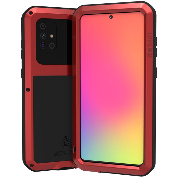 For Galaxy A71 LOVE MEI Metal Shockproof Waterproof Dustproof Protective Case(Red) - Galaxy Phone Cases by LOVE MEI | Online Shopping South Africa | PMC Jewellery | Buy Now Pay Later Mobicred