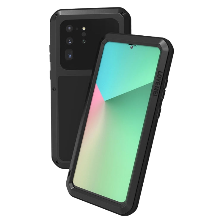 For Galaxy S20 Ultra LOVE MEI Metal Shockproof Waterproof Dustproof Protective Case(Black) - Galaxy Phone Cases by LOVE MEI | Online Shopping South Africa | PMC TechLife | Buy Now Pay Later Mobicred