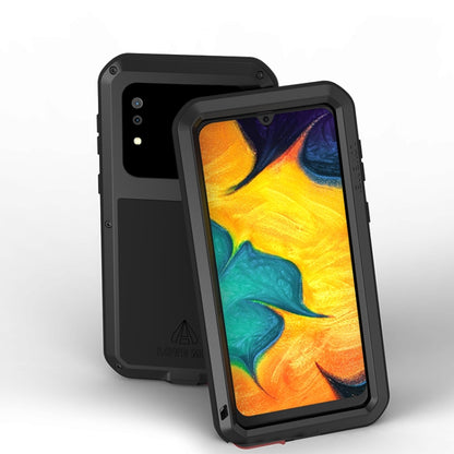 For Galaxy A30 LOVE MEI Metal Shockproof Waterproof Dustproof Protective Case(Black) - Galaxy Phone Cases by LOVE MEI | Online Shopping South Africa | PMC Jewellery | Buy Now Pay Later Mobicred