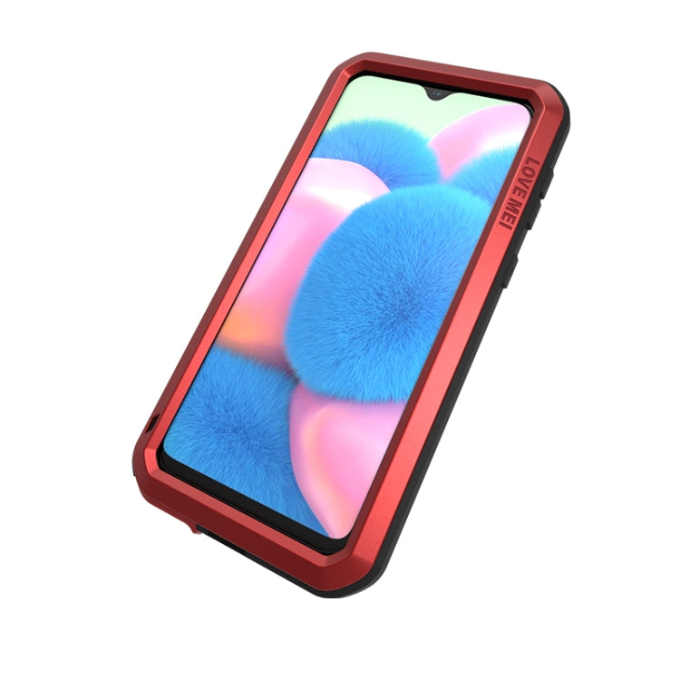 For Galaxy A30s LOVE MEI Metal Shockproof Waterproof Dustproof Protective Case(Red) - Galaxy Phone Cases by LOVE MEI | Online Shopping South Africa | PMC Jewellery