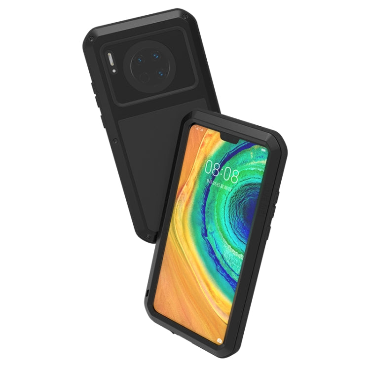 For Huawei Mate 30 LOVE MEI Metal Shockproof Waterproof Dustproof Protective Case(Black) - Huawei Cases by LOVE MEI | Online Shopping South Africa | PMC TechLife | Buy Now Pay Later Mobicred