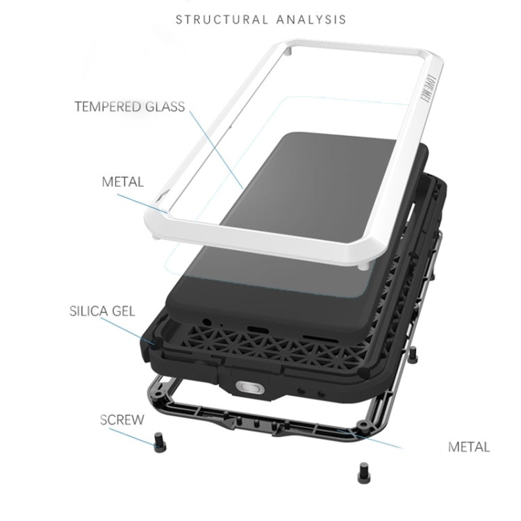 For Huawei Mate 30 LOVE MEI Metal Shockproof Waterproof Dustproof Protective Case(Black) - Huawei Cases by LOVE MEI | Online Shopping South Africa | PMC TechLife | Buy Now Pay Later Mobicred