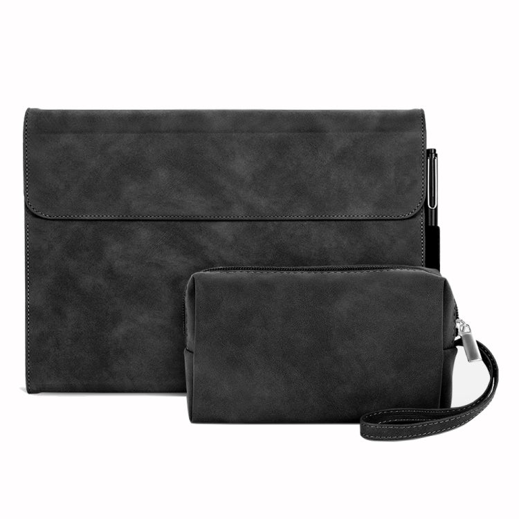For Microsoft Surface Pro 9 / Surface Pro 10 Sheepskin All-Inclusive Shockproof Protective Case with Power Bag(Black) - Others by PMC TechLife | Online Shopping South Africa | PMC TechLife | Buy Now Pay Later Mobicred