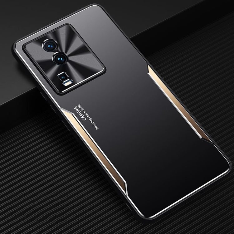 For vivo iQOO Neo7 Blade Series TPU + Alloy Protective Phone Case(Black + Gold) - vivo Cases by PMC TechLife | Online Shopping South Africa | PMC TechLife | Buy Now Pay Later Mobicred