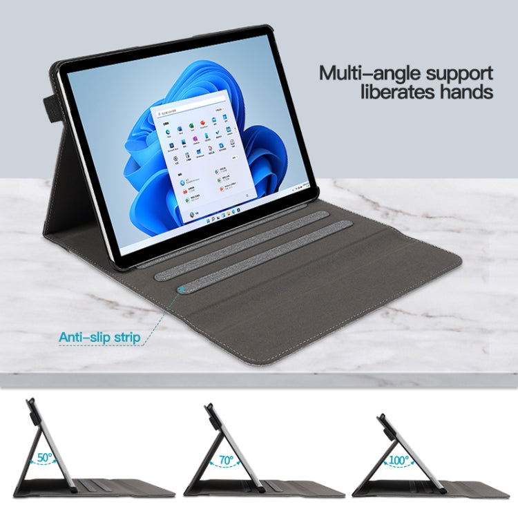 For Microsoft Surface Pro 10 / 9 Cloth Texture Stitching Leather Tablet Case(Grey Blue) - Others by PMC TechLife | Online Shopping South Africa | PMC TechLife | Buy Now Pay Later Mobicred
