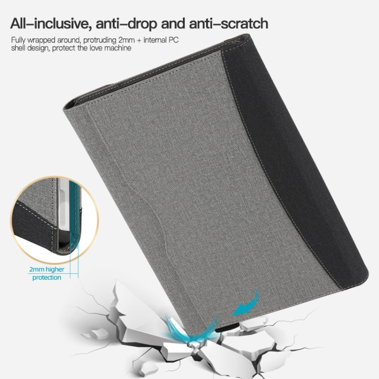 For Microsoft Surface Pro 8 Cloth Texture Stitching Leather Tablet Case(Black Grey) - Others by PMC TechLife | Online Shopping South Africa | PMC TechLife | Buy Now Pay Later Mobicred