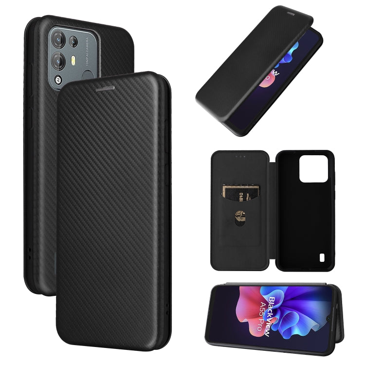For Blackview A55 Pro Carbon Fiber Texture Horizontal Flip PU Phone Case(Black) - More Brand by PMC Jewellery | Online Shopping South Africa | PMC Jewellery | Buy Now Pay Later Mobicred