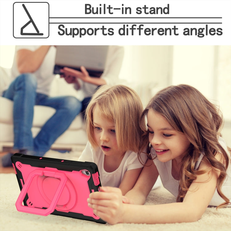 For Lenovo Tab M10 HD 2nd Gen Silicone + PC Bracelet Holder Tablet Case(Black + Rose Red) - Lenovo by PMC TechLife | Online Shopping South Africa | PMC TechLife | Buy Now Pay Later Mobicred