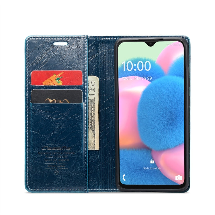 For Samsung Galaxy A30s／A50s／A50 CaseMe 003 Crazy Horse Texture Leather Phone Case(Blue) - Galaxy Phone Cases by CaseMe | Online Shopping South Africa | PMC Jewellery | Buy Now Pay Later Mobicred